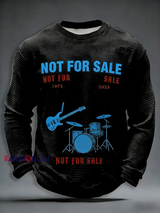 Men’s Retro Punk Band The Clash Art Waffle Long Sleeve Shirt Black / S