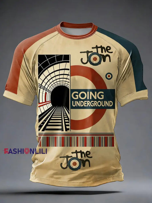 Men’s Retro Punk Music The Modfather Paul Weller Printed T-Shirt Khaki / S