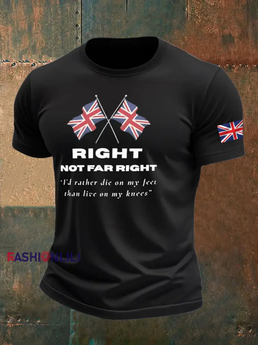 Men’s Right Not Far Right Printed imitation cotton short-sleeved T-shirt Black / S