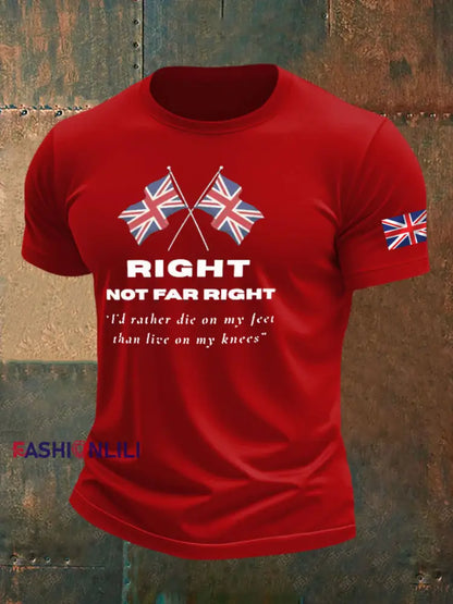 Men’s Right Not Far Right Printed imitation cotton short-sleeved T-shirt Pure Red / S