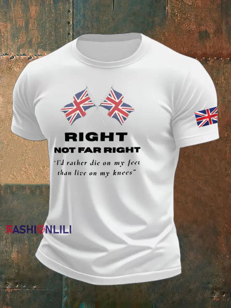 Men’s Right Not Far Right Printed imitation cotton short-sleeved T-shirt White / S