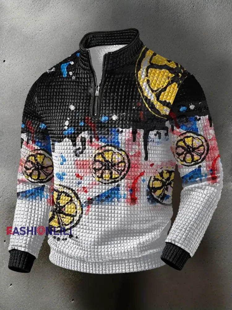 Men’s Roses Music Lover Printed Sweatshirt Black / S