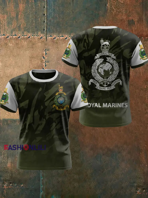 Men’s Royal Marines Veteran Printed T-shirt Army Green / S