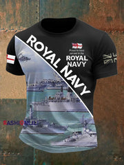Men’s Royal Navy Veteran Printed T-shirt Black / S