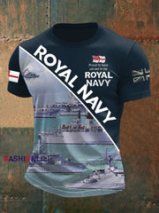 Men’s Royal Navy Veteran Printed T-shirt Navy Blue / S