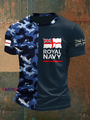 Men’s Royal Navy Veteran Printed T-shirt Navy Blue / S
