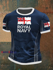 Men’s Royal Navy Veteran Printed T-shirt Navy Blue / S