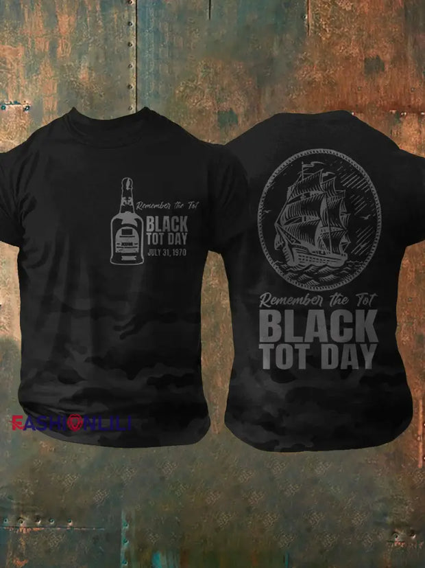 Men’s Royal Navy Veteran Rum Black Tot Day Printed T-shirt Black / S