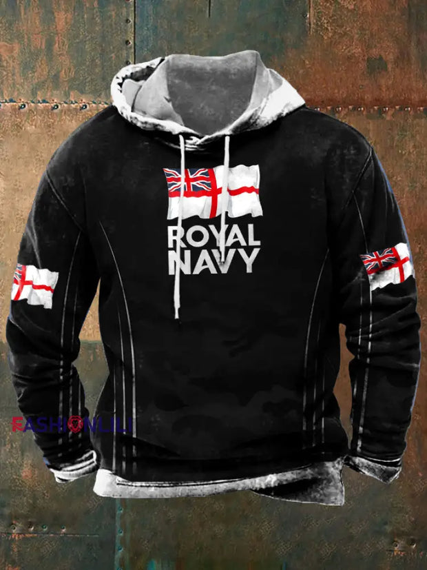 Men’s Royal Navy Veteran&Rum Printed Sweatshirt Black / S