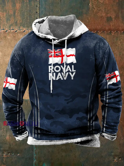 Men’s Royal Navy Veteran&Rum Printed Sweatshirt Navy Blue / S