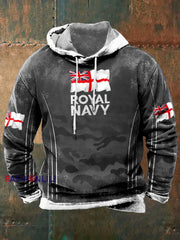 Men’s Royal Navy Veteran&Rum Printed Sweatshirt Light Gray / S