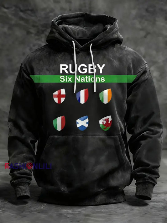 Men’s Rugby Cheering Print Hoodie A / S