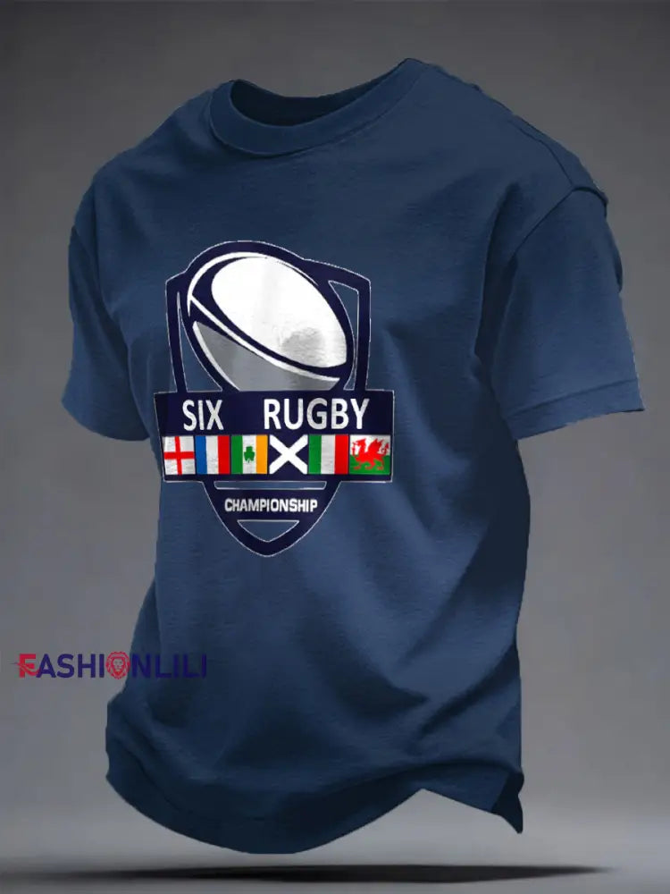 Men’s Rugby Lover Game of Nations Printed T-shirt