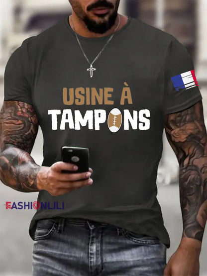 Men’s Rugby Usine à Tampons Short-sleeved T-shirt Dark Gray / S