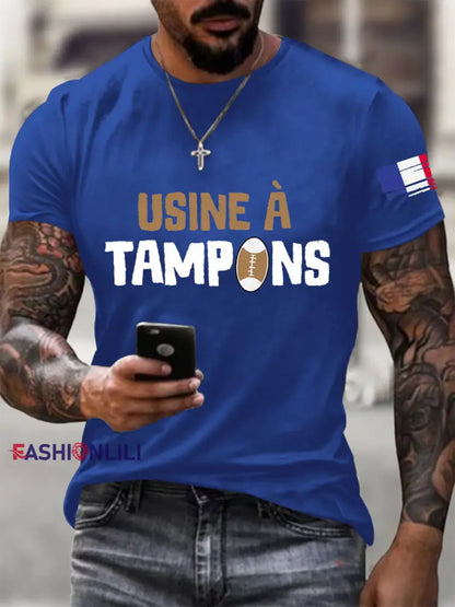 Men’s Rugby Usine à Tampons Short-sleeved T-shirt Royal Blue / S