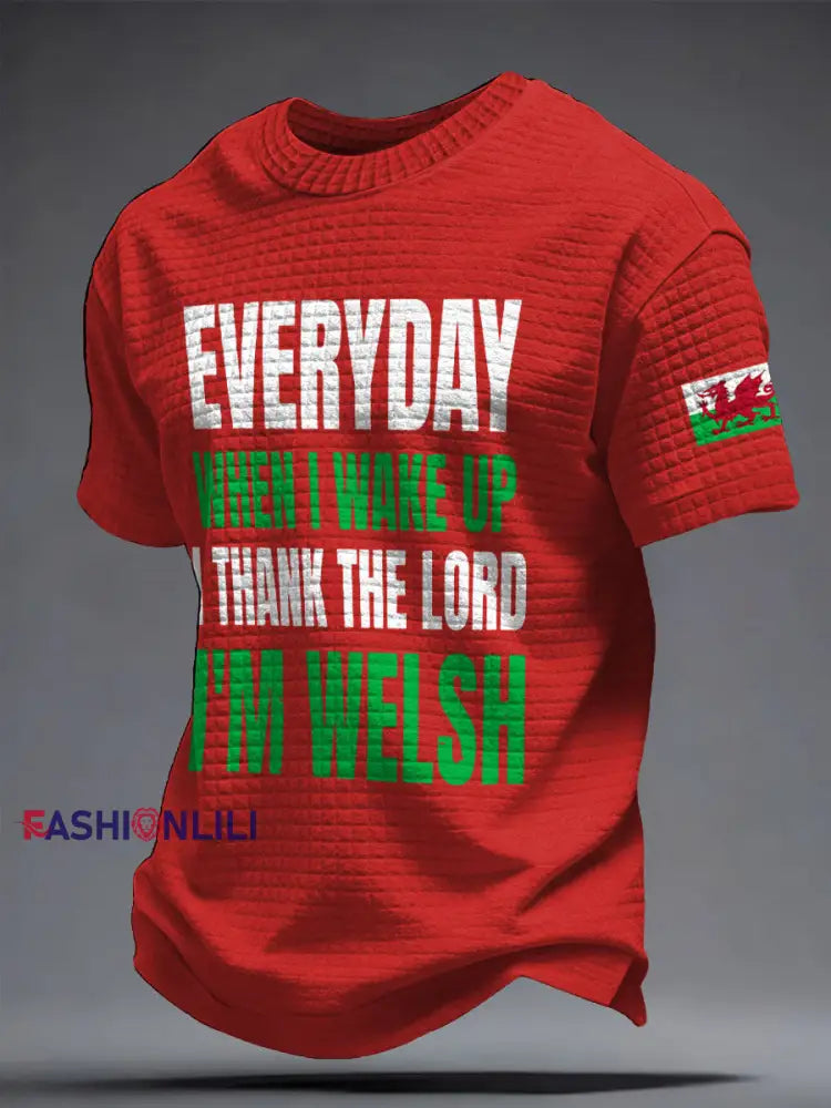 Men’s s Wales Welsh Rugby Lover Dragon Art Printed T-shirt Red / S