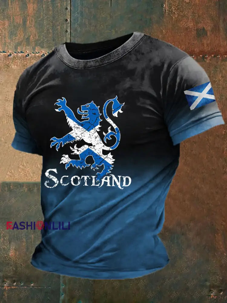 Men’s Scotland Flag Casual T-Shirt Blue / S