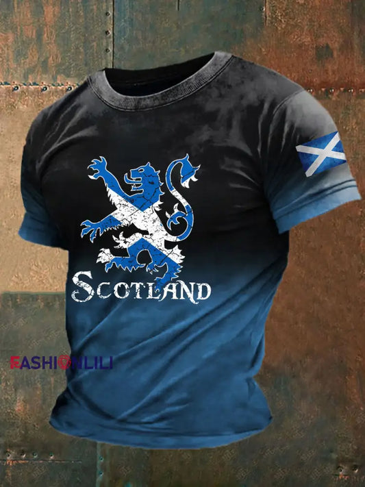 Men’s Scotland Flag Casual T-Shirt Blue / S