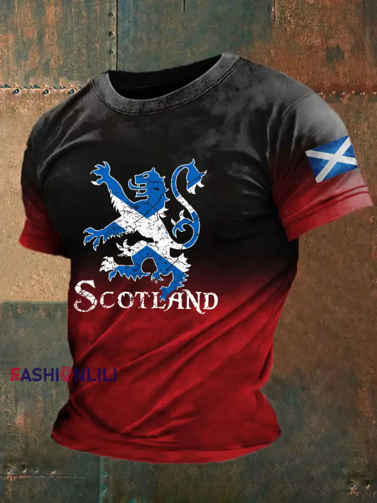 Men’s Scotland Flag Casual T-Shirt Red / S