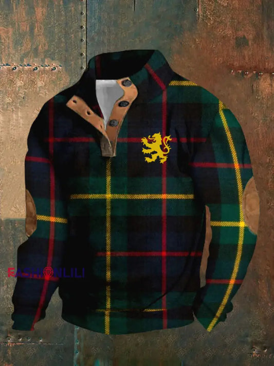 Men’s Scotland Flag Printed Long Sleeve Sweatshirt As picture / S