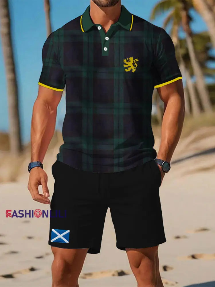 Men’s Scotland Flag Printed Sets As picture / S