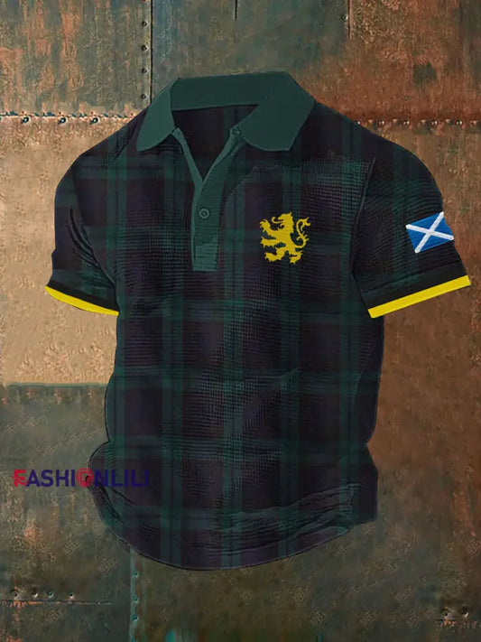 Men’s Scotland Flag Printed Short Sleeve Top As picture / S