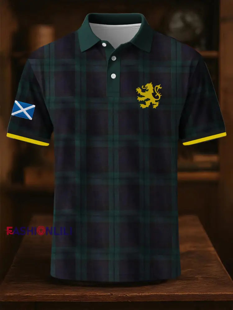 Men’s Scotland Flag Printed Short Sleeve Top As picture / S
