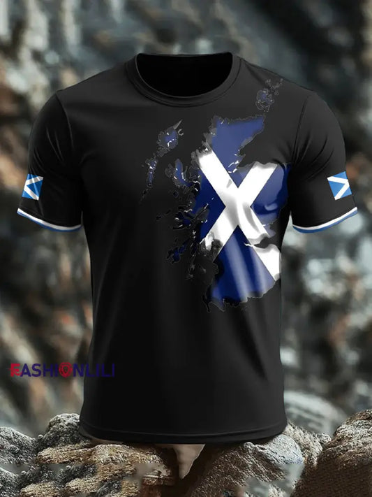 Men’s Scotland Flag Proud Printed T-shirt Black / S