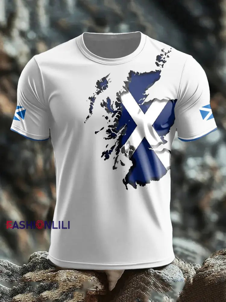 Men’s Scotland Flag Proud Printed T-shirt White / S