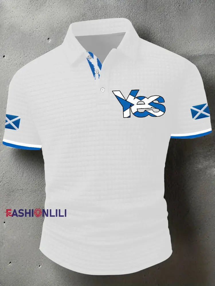 Men’s Scotland Flag Proud The Brave Printed Casual Short Sleeve Top White / S