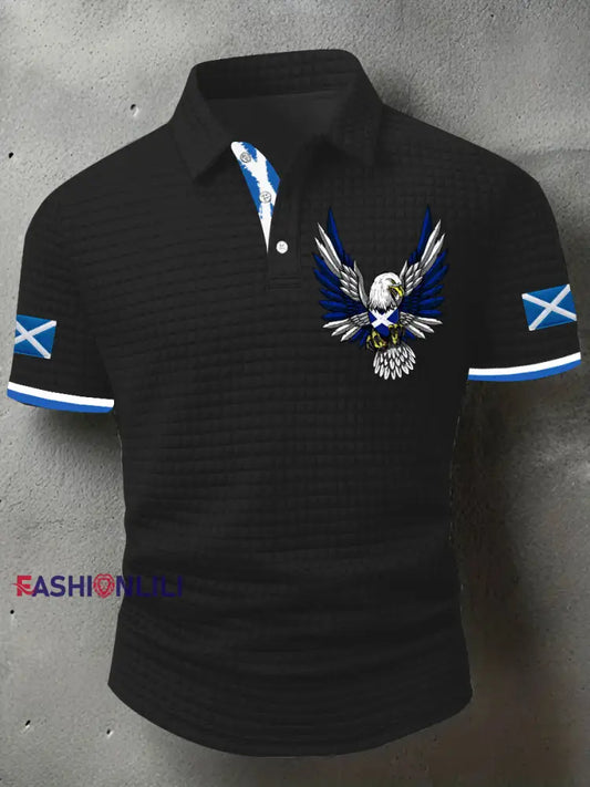 Men’s Scotland Flag Proud The Brave Printed Casual Short Sleeve Tops Black / S
