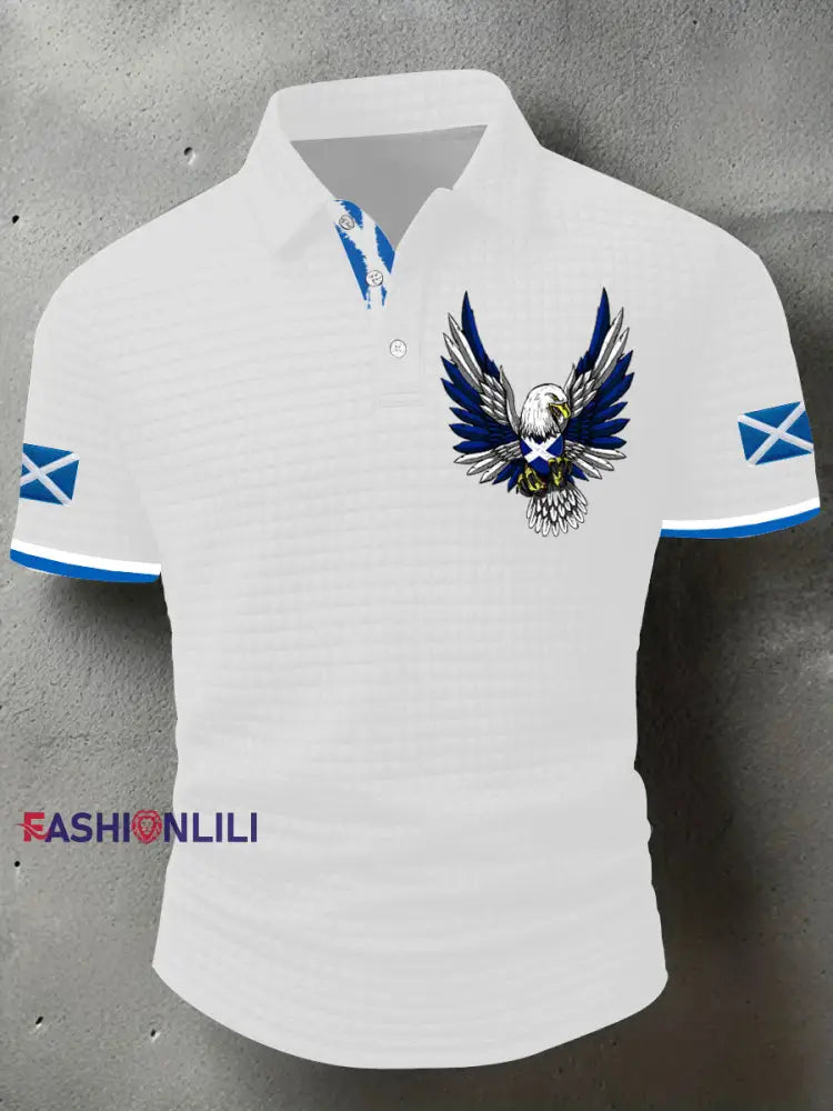Men’s Scotland Flag Proud The Brave Printed Casual Short Sleeve Tops White / S