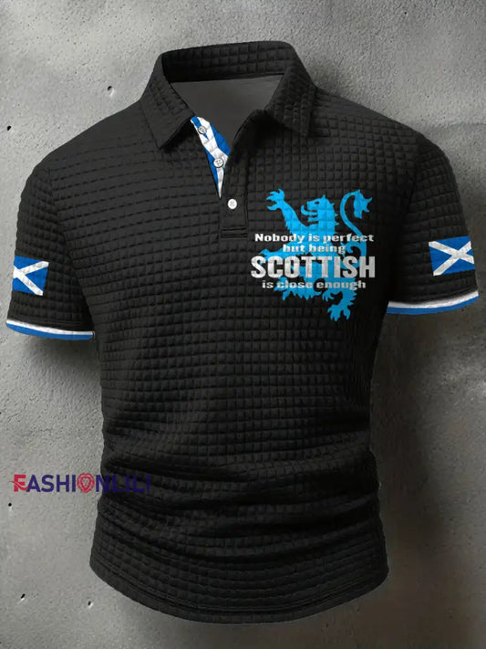 Men’s Scotland Flag Proud The Brave Printed Casual Tops Black / S