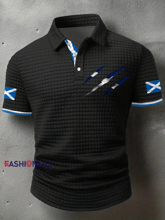 Men’s Scotland Flag Proud The Brave Printed Casual Tops Black / S