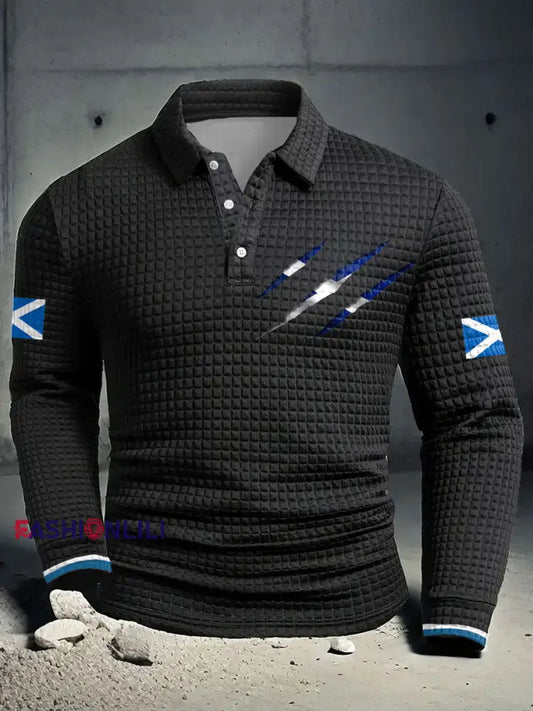Men’s Scotland Flag Proud The Brave Printed Casual Tops Black / S