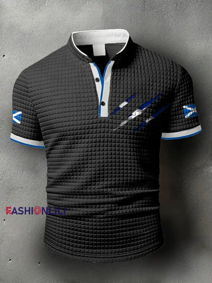 Men’s Scotland Flag Proud The Brave Printed Casual Tops Black / S
