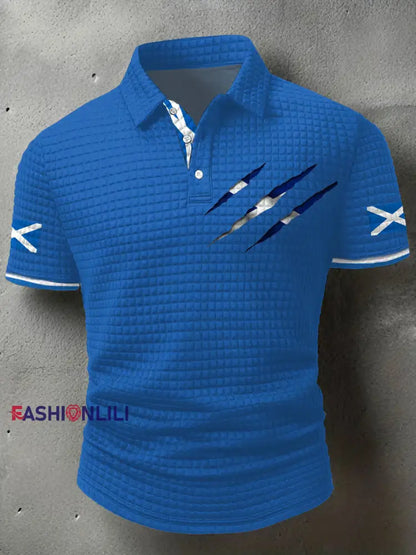 Men’s Scotland Flag Proud The Brave Printed Casual Tops Blue / S