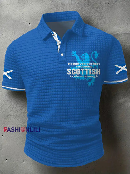 Men’s Scotland Flag Proud The Brave Printed Casual Tops Blue / S