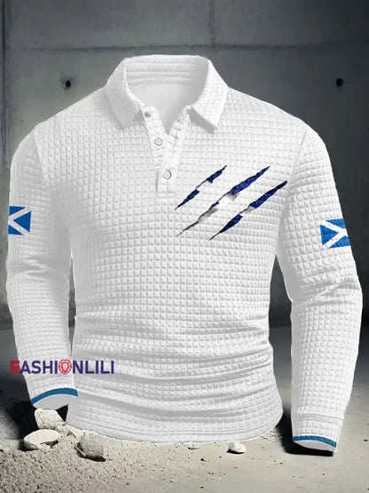 Men’s Scotland Flag Proud The Brave Printed Casual Tops White / S
