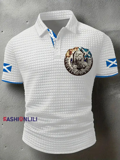 Men’s Scotland Flag Proud The Brave Printed Casual Tops White / S