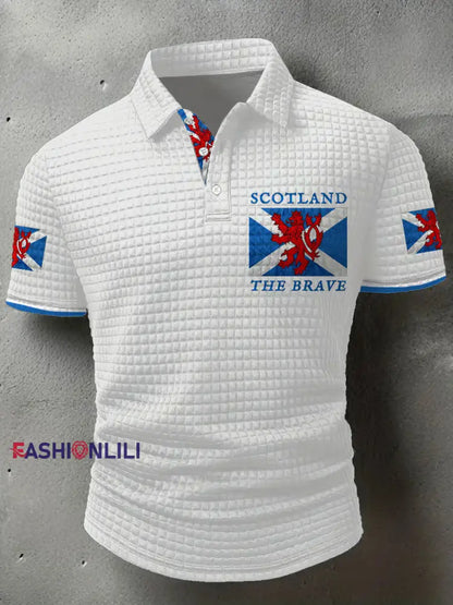 Men’s Scotland Flag Proud The Brave Printed Casual Tops White / S