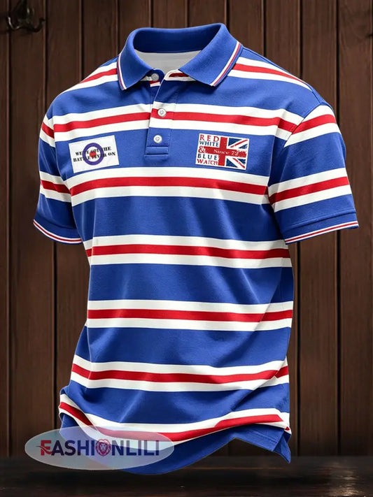 Men’s Scotland Football Blue Lover Printed Casual Tops - As picture / S