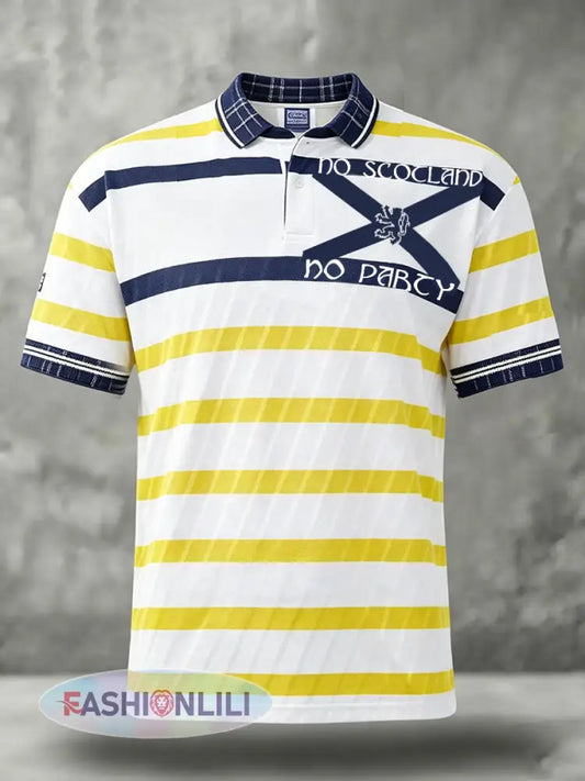 Men’s Scotland Football Lover Printed Casual Tops - White / S