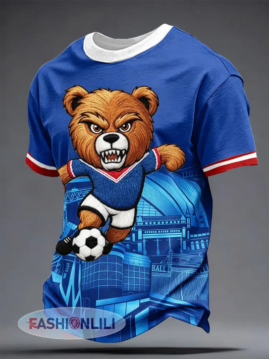 Men’s Scotland Football Lover Printed T-Shirt - Blue / S