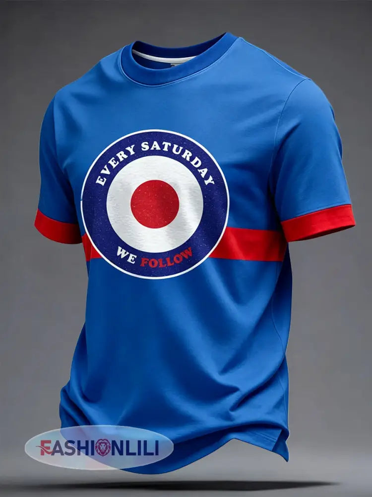 Men’s Scotland Football Lover Printed T-Shirt - Blue / S