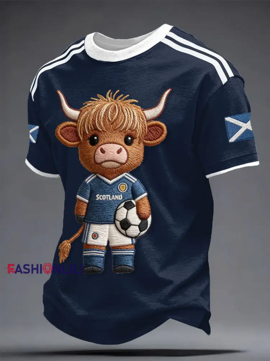 Men’s Scotland Football Lover Printed T-shirt Navy Blue / S