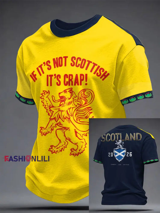 Men’s Scotland Football Lover Printed T-shirt Yellow / S