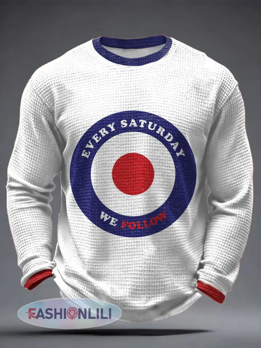 Men’s Scotland Football Lover Printed Waffle Tops - White / S