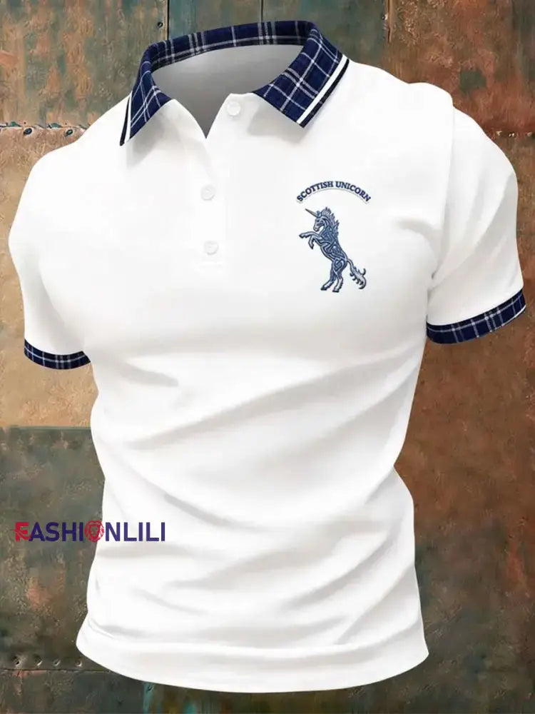 Men’s Scotland Football Lover Tartan Army Printed Casual Tops White / S