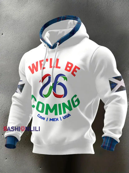 Men’s Scotland Football Lover Tartan Army Printed Hoodie White / S
